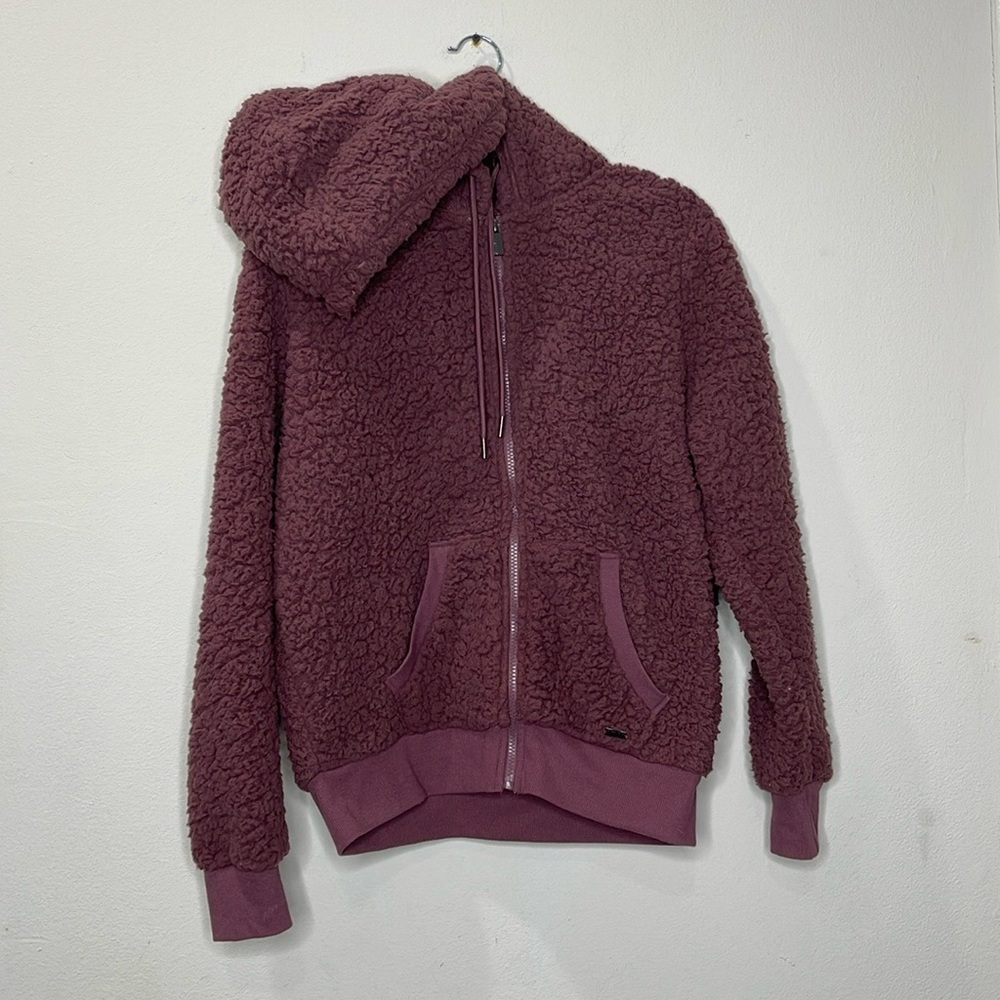 Andrew Marc Women's Teddy Fleece Full Zip Hooded Jacket - Picture 2 of 8